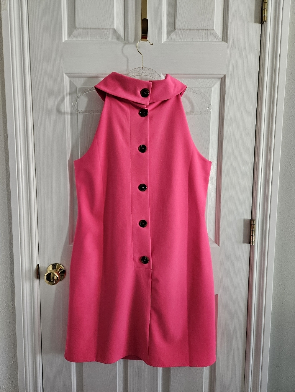 NWOT STS Sail To Sable Pink Cowl Neck Button Back Sleeveless Hydra Shift Dress - Picture 5 of 9